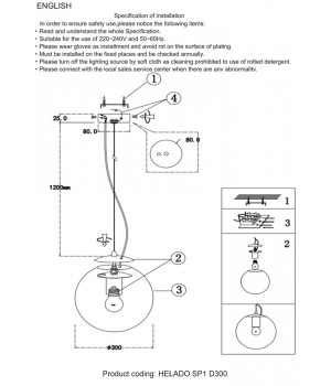 Светильник подвесной Crystal Lux HELADO SP1 D300 GOLD-foto5