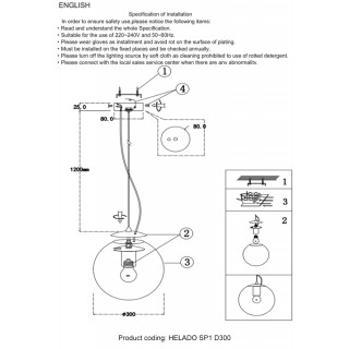 Светильник подвесной Crystal Lux HELADO SP1 D300 GOLD-foto5