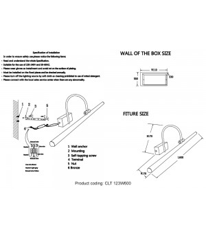 Подсветка для картин Crystal Lux CLT 123W600 CH-foto2