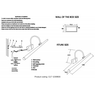 Подсветка для картин Crystal Lux CLT 123W600 CH-foto2