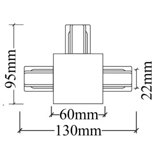 Соединитель Т-образный (однофазный) для встраиваемого шинопровода Crystal Lux CLT 0.2211 02 WH-foto2