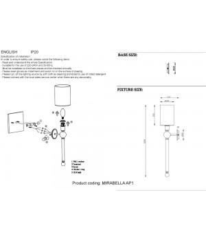 Бра Crystal Lux MIRABELLA AP1 GOLD/WHITE-foto7