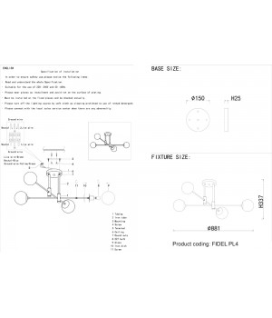Светильник потолочный Crystal Lux FIDEL PL4 BLACK-foto3