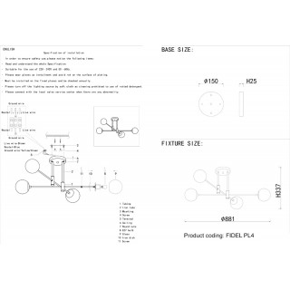 Светильник потолочный Crystal Lux FIDEL PL4 BLACK-foto3