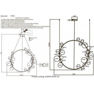 Люстра Crystal Lux AGATA SP24 V2 BLACK/TRANSPARENTE-foto5