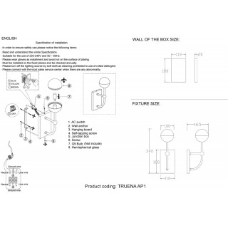 Бра Crystal Lux TRUENA AP1 BRONZE-foto5