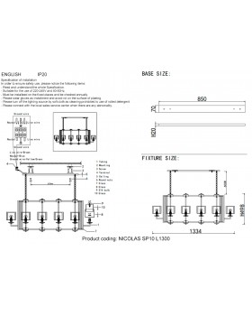 Люстры Crystal Lux NICOLAS SP10 L1300 NICKEL/WHITE-foto3