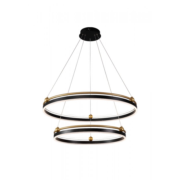 Люстра Crystal Lux FERNANDO SP123W LED D600+800 BLACK/GOLD