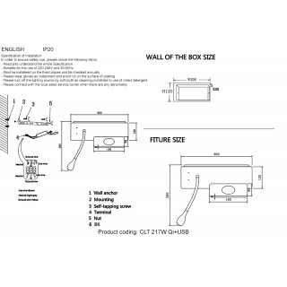 Бра Crystal Lux CLT 217W Qi+USB BL-foto7