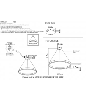 Люстра Crystal Lux MUCHOS SP88W LED D1000 GOLD-foto4