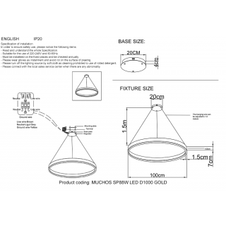 Люстра Crystal Lux MUCHOS SP88W LED D1000 GOLD-foto4