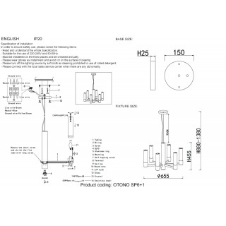 Люстра Crystal Lux OTONO SP6+1 BRASS/TRANSPARENTE-foto5