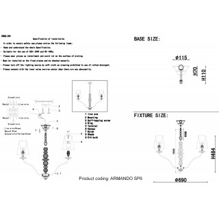 Люстра Crystal Lux ARMANDO SP6 CHROME-foto3