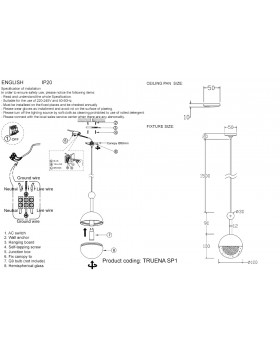 Светильник подвесной Crystal Lux TRUENA SP1 BRONZE-foto5