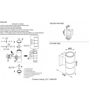 Бра Crystal Lux CLT 138W160 BL-foto3
