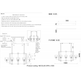 Люстра Crystal Lux NICOLAS SP8 L1000 NICKEL/WHITE-foto5