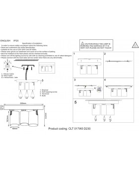 Светильник потолочный Crystal Lux CLT 017W3 D230 BL-foto2