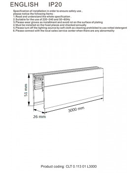 Шинопровод магнитный накладной Crystal Lux CLT 0.113 01 L3000 WH-foto2