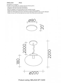 Светильник подвесной Crystal Lux MALAGA SP1 D200 GOLD-foto4