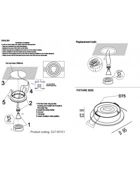 Светильник встраиваемый Crystal Lux CLT 001C1 BL-foto3