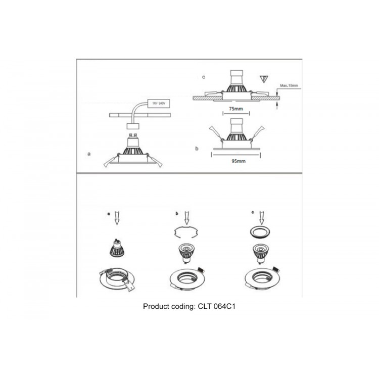 Светильник встраиваемый Crystal Lux CLT 064C1 WH