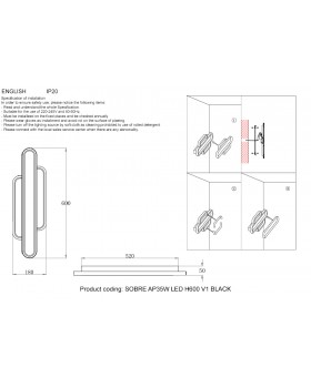 Бра Crystal Lux SOBRE AP35W LED H600 V1 BLACK-foto6