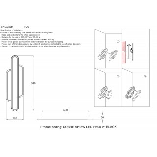Бра Crystal Lux SOBRE AP35W LED H600 V1 BLACK-foto6