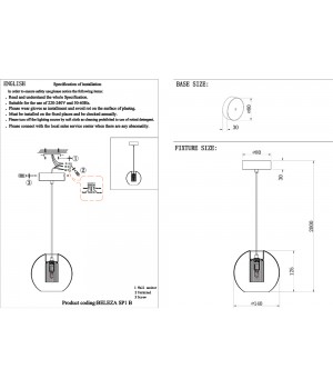 Светильник подвесной Crystal Lux BELEZA SP1 B CHROME-foto5