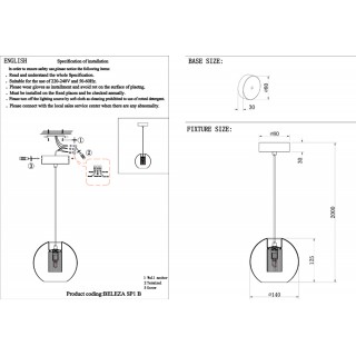 Светильник подвесной Crystal Lux BELEZA SP1 B CHROME-foto5