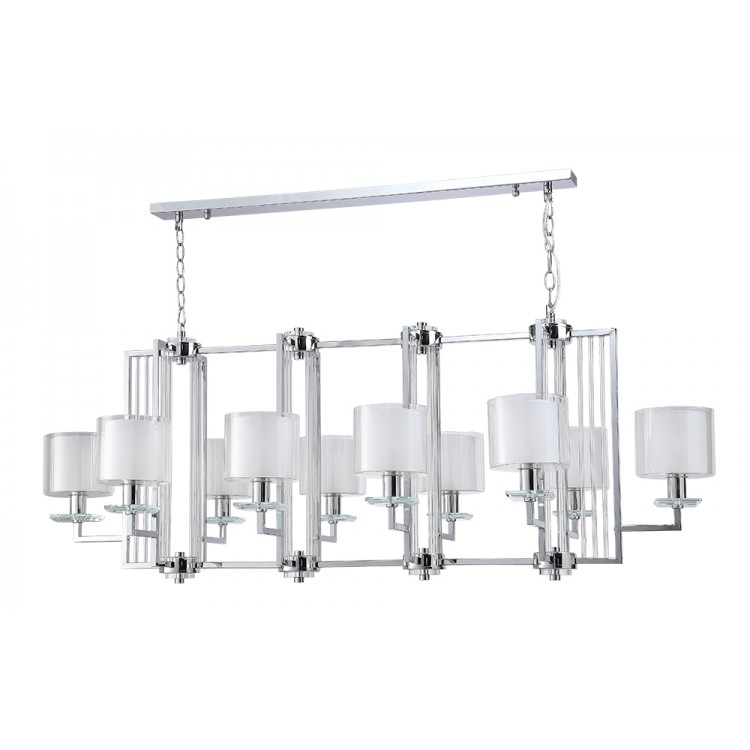 Люстры Crystal Lux NICOLAS SP10 L1300 NICKEL/WHITE