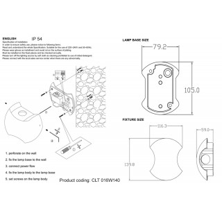 Влагозащищенный светильник Crystal Lux CLT 016W140 DG-foto4