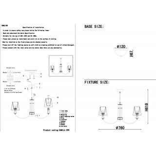 Люстра Crystal Lux CAMILA SP6 GOLD-foto3