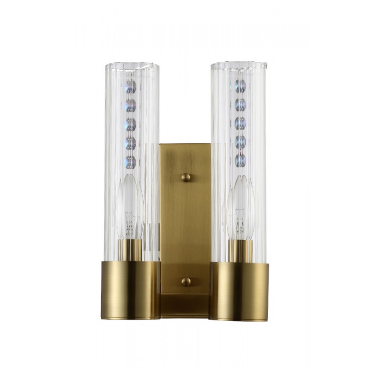 Бра Crystal Lux OTONO AP2 BRASS/TRANSPARENTE