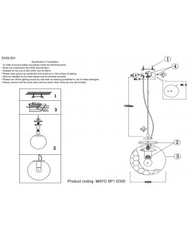 Светильник подвесной Crystal Lux MAYO SP1 D300 CHROME/GREEN-foto3
