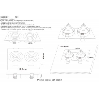 Светильник встраиваемый Crystal Lux CLT 002C2 BL-foto3
