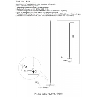 Торшер Crystal Lux CLT 035PT1600 WH-foto2