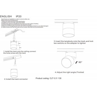Светильник трековый однофазный Crystal Lux CLT 0.31 130 BL-foto3