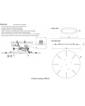 Потолочная база Crystal Lux D600-8 BRASS-foto2