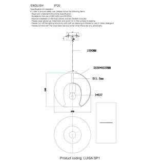 Светильник подвесной Crystal Lux LUISA SP1 BRASS/TRANSPARENT-foto3