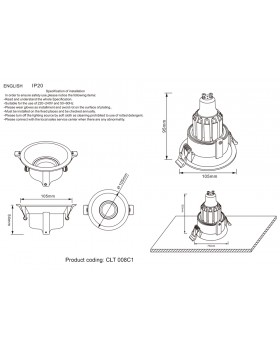 Светильник встраиваемый Crystal Lux CLT 008C1WH-foto3