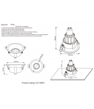 Светильник встраиваемый Crystal Lux CLT 008C1WH-foto3