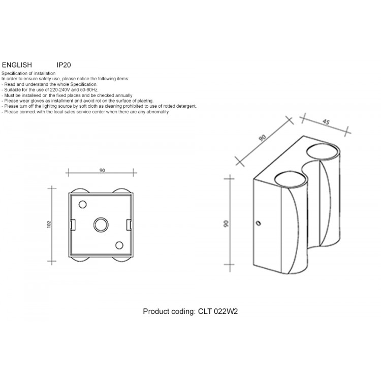 Бра Crystal Lux CLT 022W2 WH 4000K