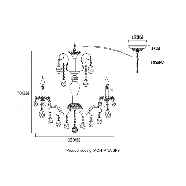 Люстра Crystal Lux MONTANA SP9