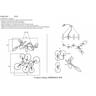 Люстра Crystal Lux ARMONICA SP8 BLACK/BRASS V1-foto3