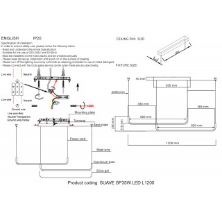 Светильник подвесной Crystal Lux SUAVE SP35W LED L1200 BLACK-foto5