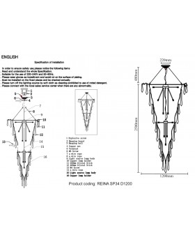 Люстра Crystal Lux REINA SP34 D1200 GOLD PEARL-foto2