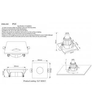 Светильник встраиваемый Crystal Lux CLT 003C1 WH-foto3
