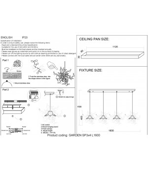 Люстра Crystal Lux GARDEN SP3х4 L1600 GOLD-foto3