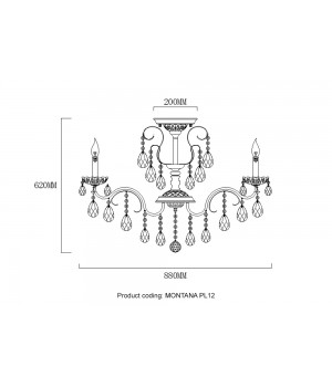 Светильник потолочный Crystal Lux MONTANA PL12-foto5