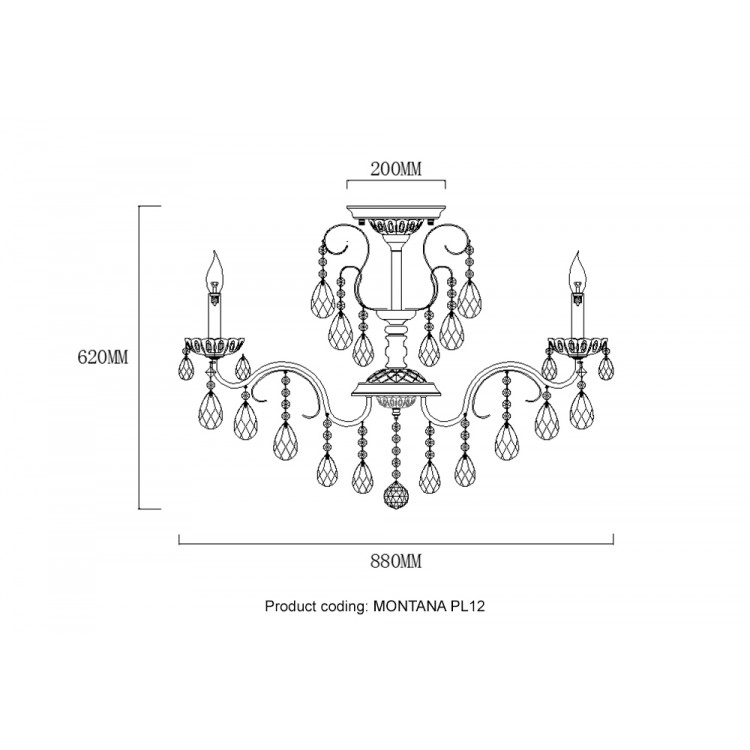 Светильник потолочный Crystal Lux MONTANA PL12